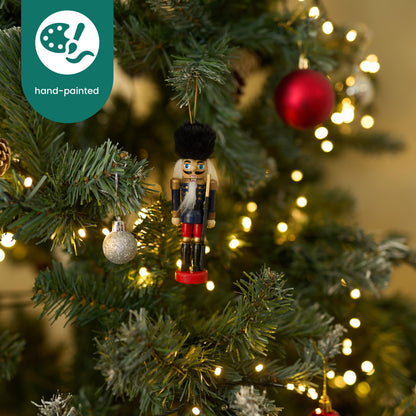 THE TWIDDLERS - 6 Traditional Christmas wooden Nutcrackers, 13cm - Soldier Ornaments Tree Decorations Christmas Tree Ornaments Christmas Decorations