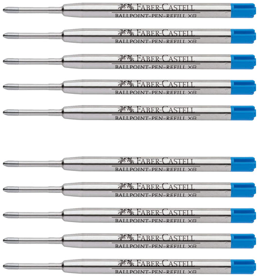 Faber-Castell ballpoint pen refill (10 pieces, extra wide - blue)
