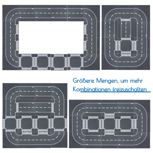 Celawork building plates for roads, cities, road tiles, classic bricks, compatible with most popular brands. 25.5 * 25.5cm plate set for creative play, educational toy.
