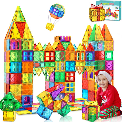 100pcs Magnetic Building Blocks Toy for Kids 3+, Magnet Blocks for 4-8 kids, Montessori STEM Learning Magnetic Set Toy Gift for Kids 3-7 years old Boys Girls