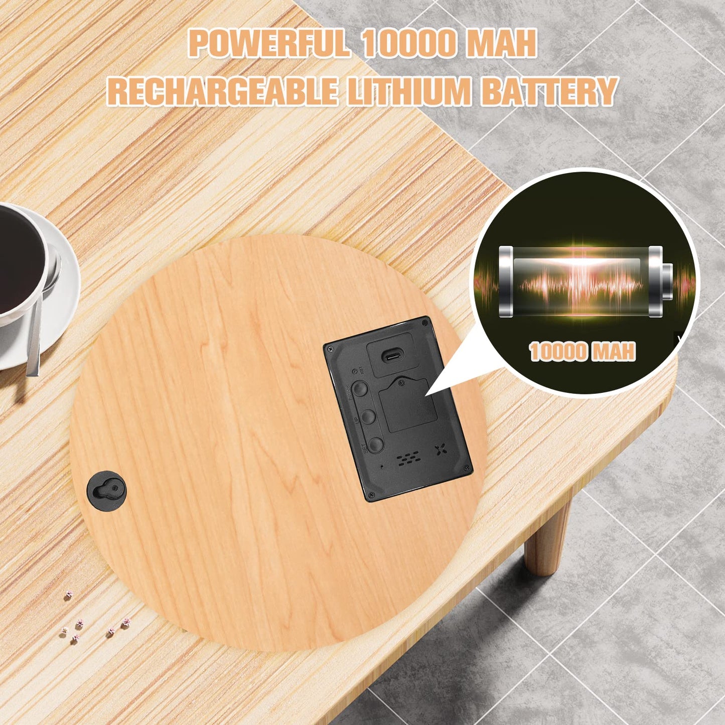 TOSTOG Wall Clock Without Ticking Noise Digital Modern Wall Clocks, 10 Inch Wood Kitchen Clock with Display of Time, Date, Temperature, 12/24-Hour Time Mode for Wall Bedroom Kitchen Office Living Room Decor...