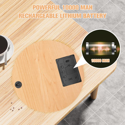 TOSTOG Wall Clock Without Ticking Noise Digital Modern Wall Clocks, 10 Inch Wood Kitchen Clock with Display of Time, Date, Temperature, 12/24-Hour Time Mode for Wall Bedroom Kitchen Office Living Room Decor...