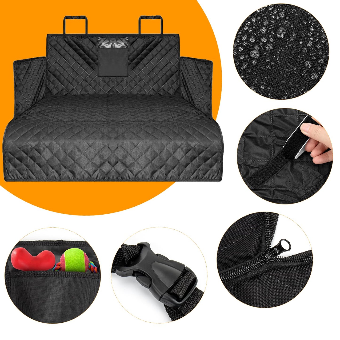 TAOPE Dog Car Boot Liner, Universal Car Boot Liner with Sides - Waterproof and Scratch Resistant - Black Dog Blanket Car Boot, Car Blanket Protection Mat for Estate, Van and SUV.