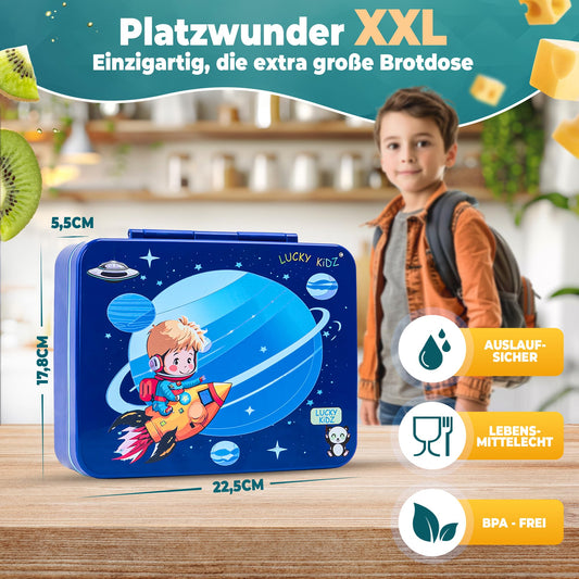 LUCKY KIDZ© lunchbox for children with compartments, Bento Box, leak-proof & BPA free, lunch box for kids, snack box, meal box, lunch boxes, lunch box, snack box, breakfast box, Bentobox