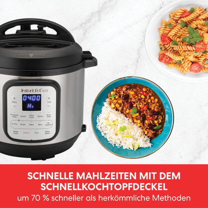 Instant Pot Duo Crisp + Air Fryer 11-in-1 Electric Multi-Cooker 5.7L - Pressure Cooker, Air Fryer, Slow Cooker, Steam Cooker, Dehydrator with Grill, Keep Warm, and Bake functions, Stainless Steel