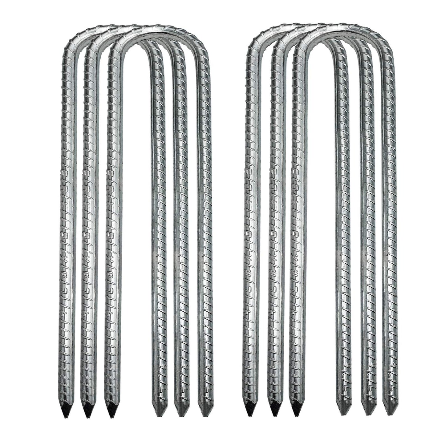 SOONPAM Ground Anchor Tent Pegs Garden Earth Anchor Galvanized Reinforcement Pegs Earth Nail Earth Spike Construction Anchor Nail Tent Stake (12-inch 6 Pack)