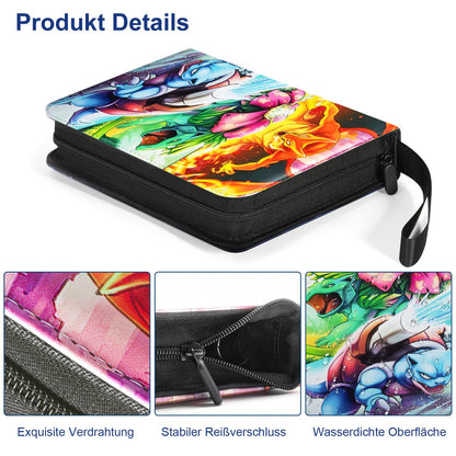 Pokemon card collector's album, 50 pages, 400 pockets, portable waterproof PU card holder. Perfect gift for kids.