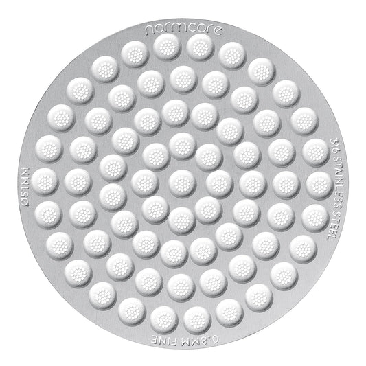 Normcore portafilter basket puck screen 51 mm, 0.8 mm thick, lower shower screen, reusable metal filter for 51 mm portafilter basket, 316 stainless steel