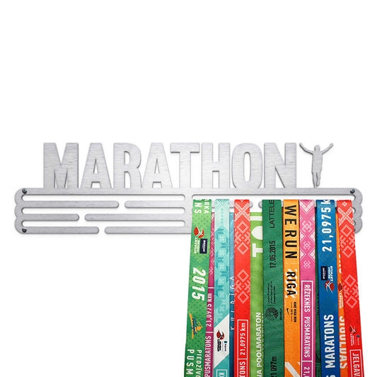 United Medals Marathon Medal Holder for 48 Medals Storage - Runner Gift Marathon Accessory - Medal Holder Hanger Display Rack - brushed stainless steel