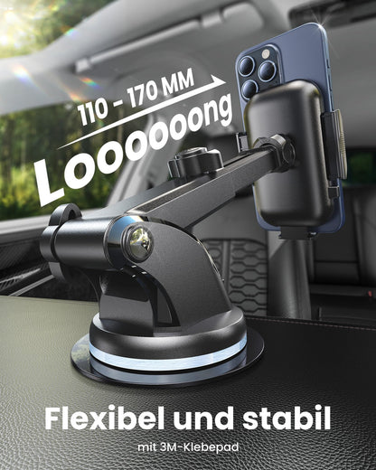 andobil Car Phone Holder [2025 Latest Suction Cup] 3 in 1 Suction Cup & Vent Holder Universal Car Mount Accessory for iPhone 17 Pro Max Air 16/15/14/13/12 Samsung Galaxy S24 Ultra/S23/S22, etc.