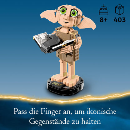 LEGO Harry Potter Dobby the House Elf Set, movable iconic figure, toy, bedroom accessory & decor, character collection, gift for girls, boys, teens, and all fans aged 8 and up 76421