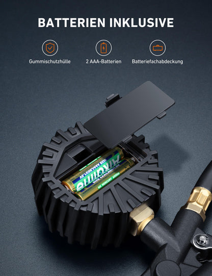 AstroAI Digital Tire Inflator with Gauge, 250 PSI, Air Chuck and Compressor Accessories, Durable, with Rubber Hose and Quick Connect Coupler for 0.1 Screen Resolution