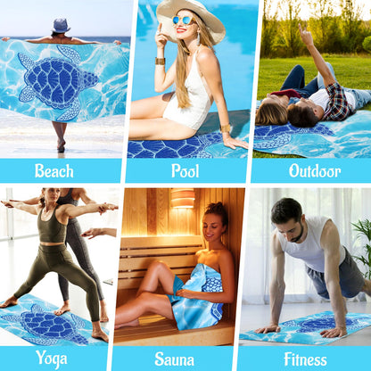 KUOGAS beach towel XXL 2 pack 90x180 cm, large quick-drying microfiber towel, sand-free beach towel, beach blanket women's beach towel