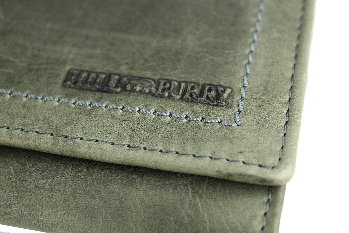 High-quality vintage leather women's wallet purse long wallet purse made of soft leather with RFID in grey - 17.5x10x3cm (W x H x D)