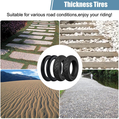 OUXI 10 inch tire E Scooter with tube 10x2.125 0° valve angle Anti-slip outer and inner tire for electric scooter Scooter Electric scooter rubber tires with 3 mounting tools