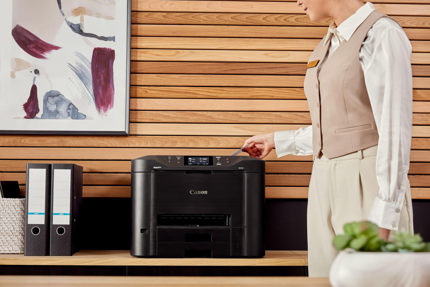 Canon MAXIFY MB5150 color inkjet - multifunction printer (A4, 4-in-1 scanner, copier, fax, color display, 600 x 1200 DPI, USB, duplex printing, WLAN, Bluetooth) black.