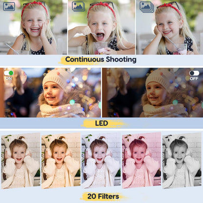 Digital camera 44MP FHD 1080p camera with 32G card. Photo camera with battery. Easy portable 16X digital zoom camera for kids, teens, students, seniors, beginners. (Pink)