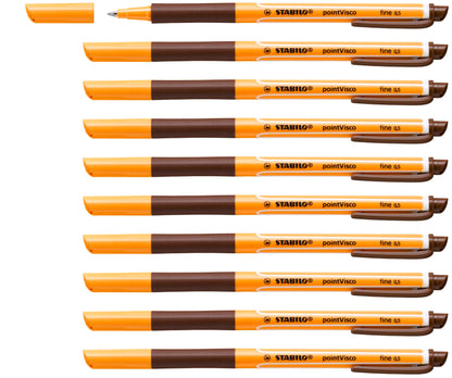 STABILO - Rollerball pen - pointVisco - 10 pack - brown