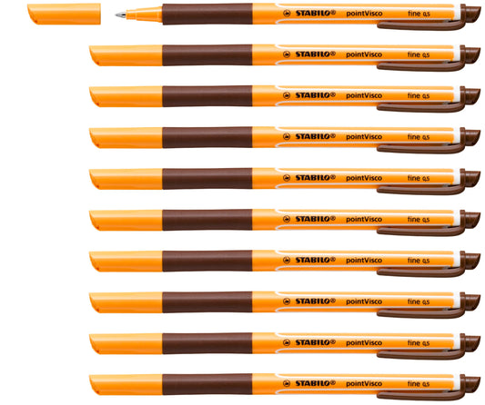 STABILO - Rollerball pen - pointVisco - 10 pack - brown