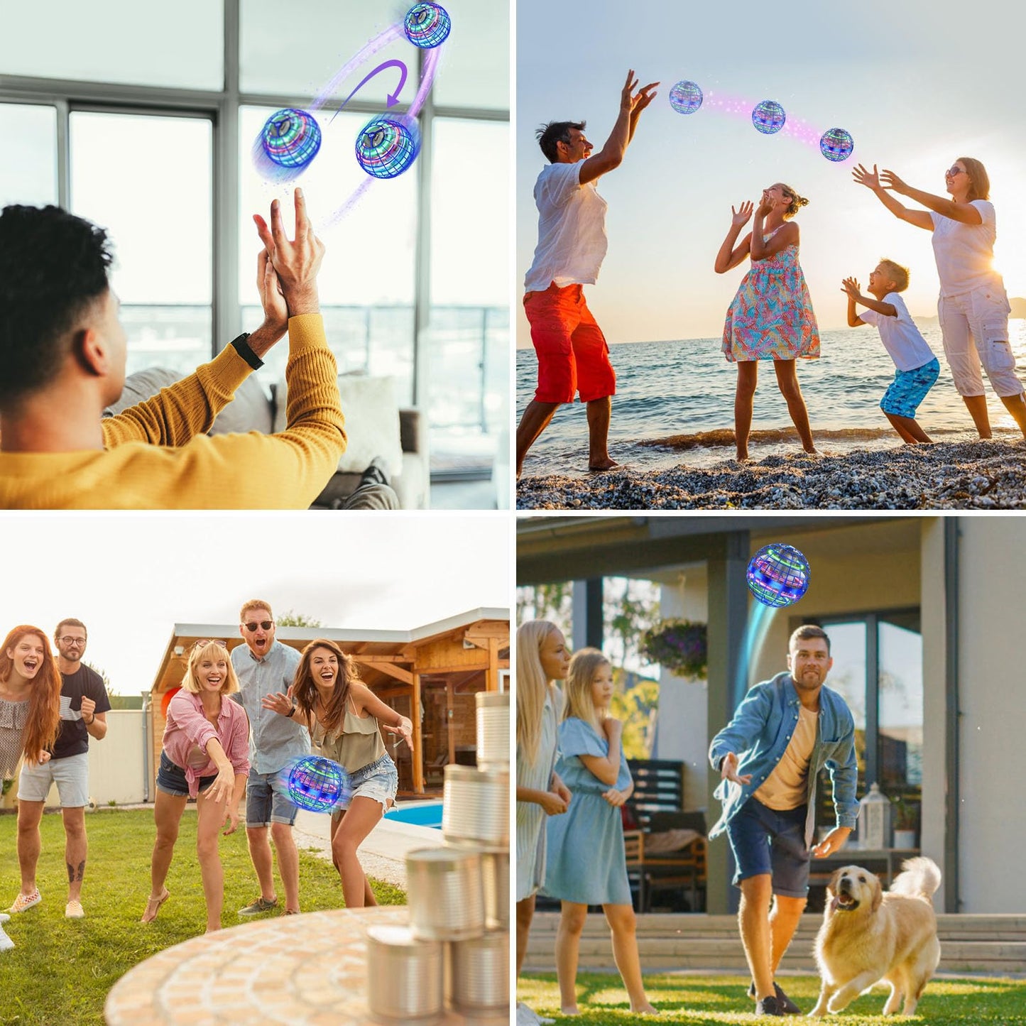 XINHOME Flying Ball, Flying Ball with LED lighting, Orbi Ball Drone Flying Orb Ball Hover Toy Gifts for Boys Girls 6-12 Years Old Flying Orb Ball Toy Blue
