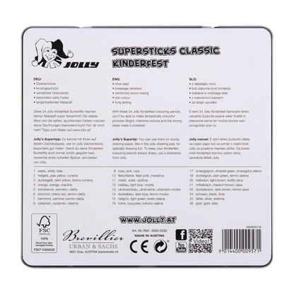 JOLLY Supersticks colored pencils Children's party | Break-resistant & non-toxic colored pencils | Made in Austria | 24 pencils