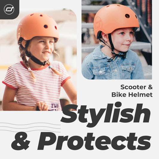 Scoot & Ride Kids Bike Helmet, Peach, 51 to 55cm