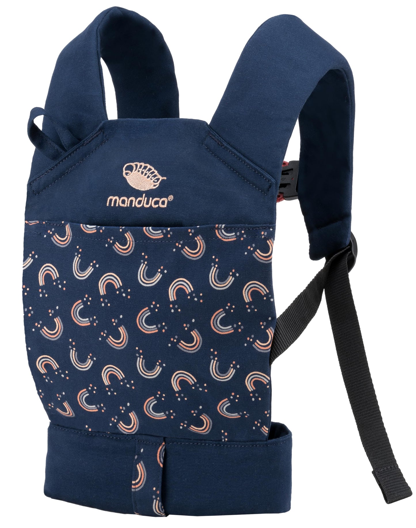 Manduca Doll Carrier - Suitable for toddlers from 18 months - Doll accessory - Doll carrier made of organic cotton for baby dolls and stuffed animals, Rainbow Night