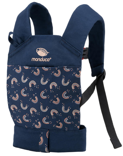 Manduca Doll Carrier - Suitable for toddlers from 18 months - Doll accessory - Doll carrier made of organic cotton for baby dolls and stuffed animals, Rainbow Night
