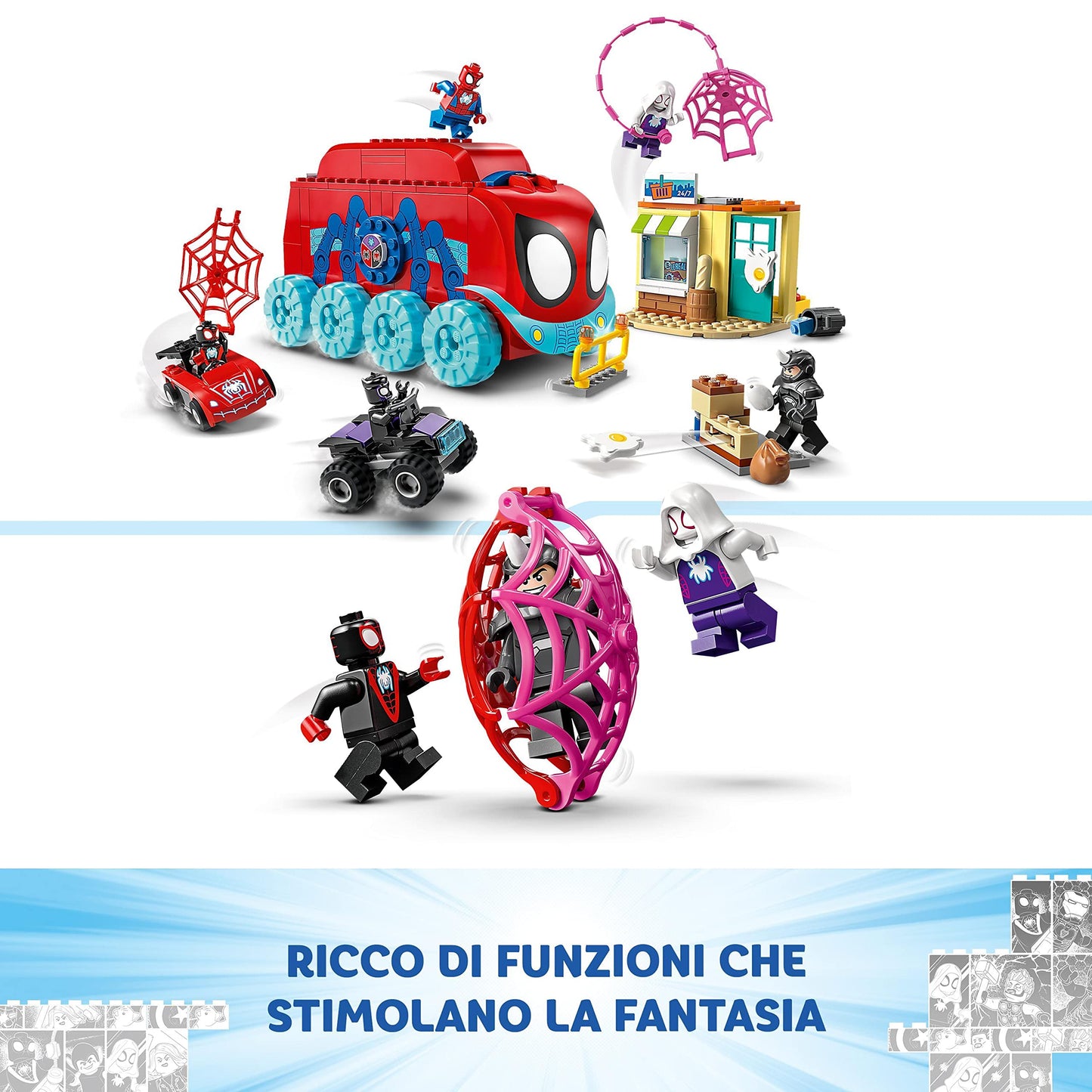LEGO Marvel Spidey and His Super Friends The headquarters of Spidey's team & Marvel Spidey Team Truck, Toy