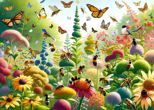 1000-piece Puzzle for Adults, Colorful Jigsaw Puzzle - Butterflies and Bees - Gifts