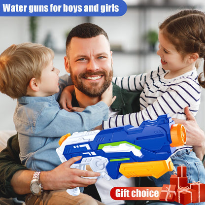 Water gun 1200ml with long range water blaster 10-11 meters. Perfect for kids and adults in the garden.