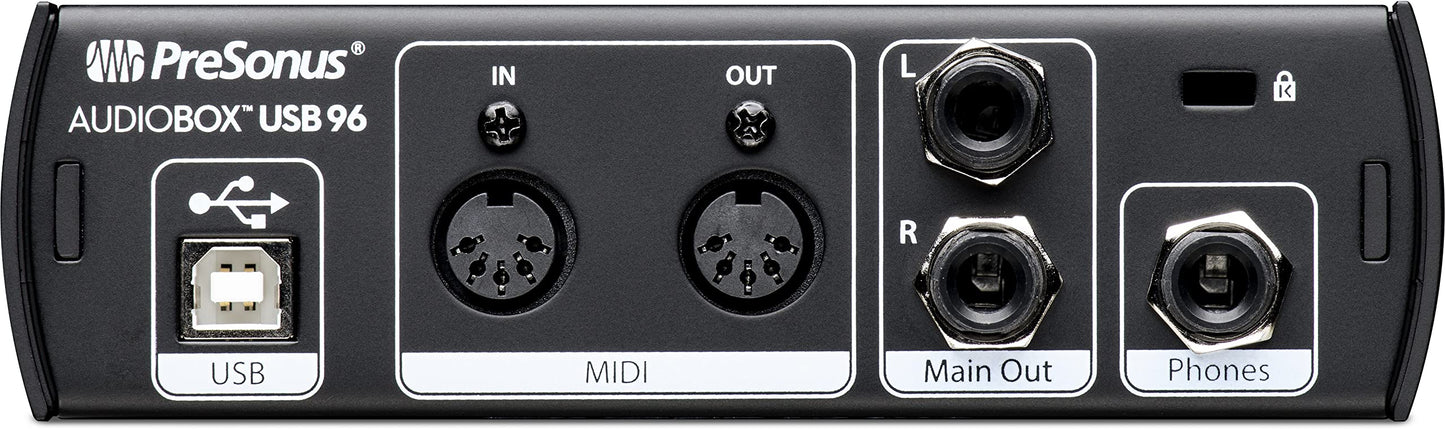 PreSonus AudioBox 96 Studio - USB audio interface bundle for recording and production with microphone, headphones & software.