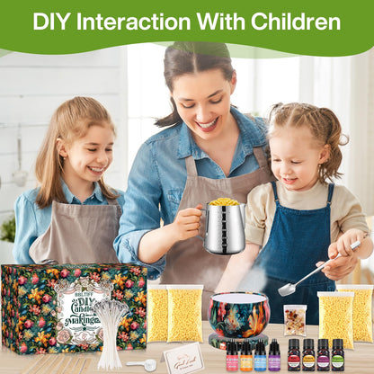 DIY Candle Making Kit, Candle Making Set, Includes 480g Soy Wax, 8 Candle Jars, 4 Color Dyes, and 4 Scents, Candle Making Kit for Adult Beginners