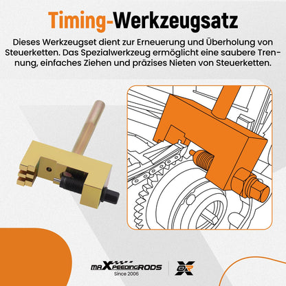 maXpeedingrods timing belt tool for Mercedes-Benz, camshaft timing chain tool for M271 M272 change engine rivet tool 1.7, 2.1, 2.2, 2.7, 3.0, 3.2, 3.9, and 4.0 liters