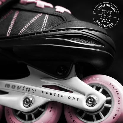 Movino Inline Skates | Cruzer One | Adjustable Roller Skates | Inline Skates for Women Girls Boys | Inline Skates for Kids & Adults | Inline Skates with Large Wheels 72 mm | Kids Inline M (34-37)