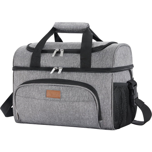 Lifewit 23L large cooler bag for 27/32/48 cans, insulated lunch bag, lightweight, portable cooler bag, double layer for picnic, beach, work, travel.