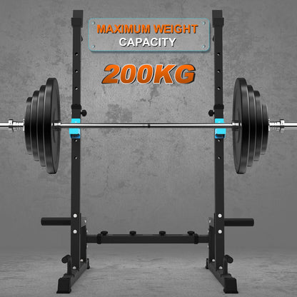 Squat Rack Multi-Function Barbell Rack Adjustable Height Dumbbell Stand for Gym Home Weightlifting Bench Press Dip Station Portable Strength Training Dumbbell Rack