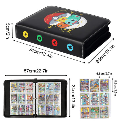 Card collection album, 900 cards capacity with 9 pockets on 50 pages. High-quality waterproof PU leather. Great gift for kids.