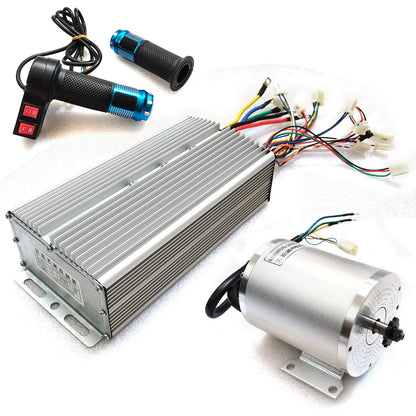 BLDC Motor Kit Brushless DC motor including controller and throttle grip 3000W 72V DC 4900 rpm Electric Bike Kit for electric scooters, electric cars, foldable cars.