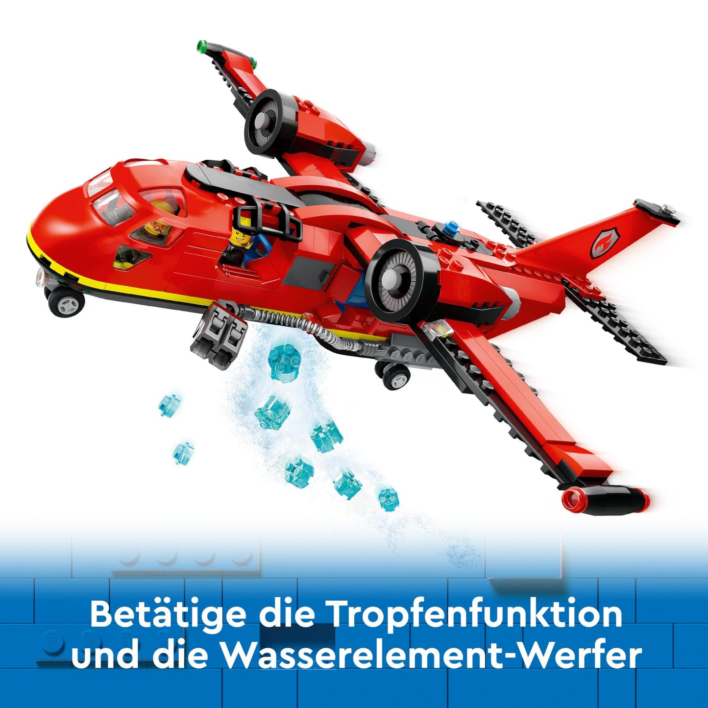 LEGO City Firefighting Plane, Firefighter Set with airplane toy for kids, set with 3 firefighter figures and fire scene, great gift idea for boys and girls ages 6 and up 60413