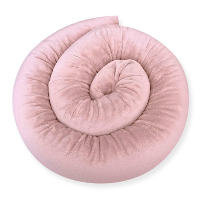 Bebeloo bed snake, bed roller, bed pillow, side sleeper pillow, nursing pillow, cuddle pillow, bed surround, draft stopper (pastel pink, 300 cm)