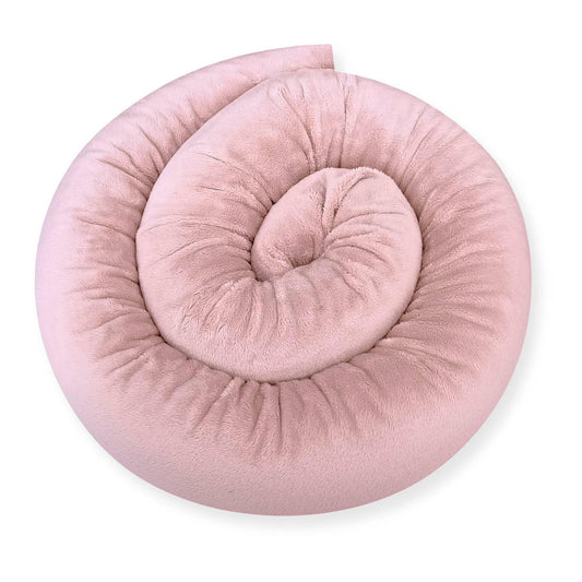 Bebeloo bed snake, bed roller, bed pillow, side sleeper pillow, nursing pillow, cuddle pillow, bed surround, draft stopper (pastel pink, 300 cm)
