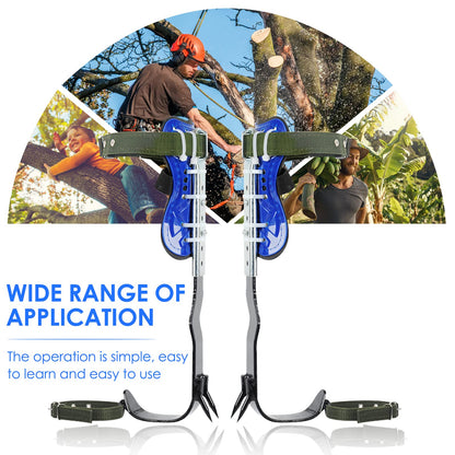 Hellooo Tree Climbing Equipment Set, Height Adjustable Tree Climbing Spikes, Safety Harness Climbing Gear, Tree Climbing Spike Tree Climbing Tool Safety Belt Fall Protection