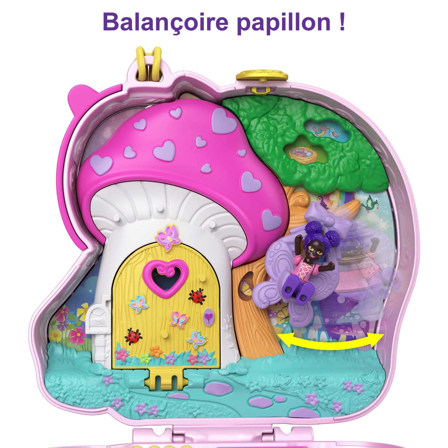 Polly Pocket HCG20 - Unicorn Tea Party Playset, compact with glitter unicorn, for ages 4+ & GTN13 - Corgi Dog Hotel compact in pet hotel design, small Polly and Shani dolls, for ages 4+
