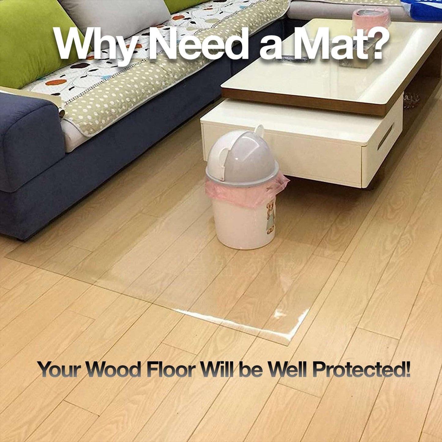 Art World Floor Protection Mat Office Chair Transparent 2mm Desk Chair Pad Floor Mat Office Chair Underlay Chair Underlay Chair Mat (160cm X 100cm)