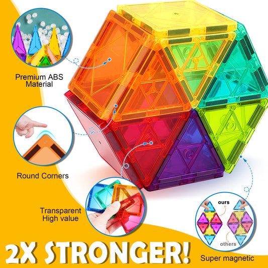 Magnetic building blocks, 3D blocks, colorful magnetic tiles for children aged 4-8, STEM, early educational construction, magnetic toys, building set for toddlers aged 3 and up.