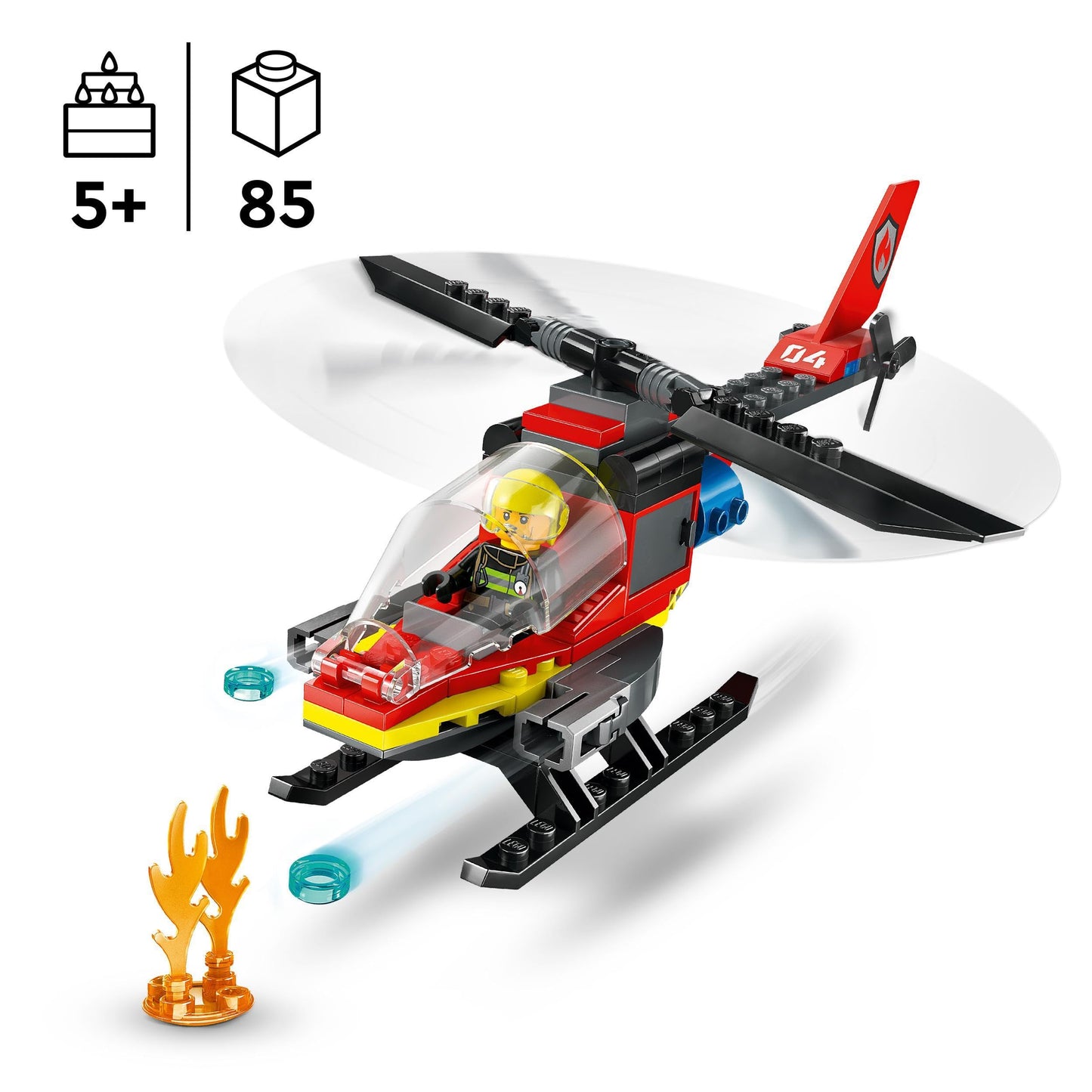LEGO City Firefighting Airplane, Firefighter Set with Airplane Toy for Kids & City Fire Helicopter, Set with Helicopter Toy and Pilot Figure
