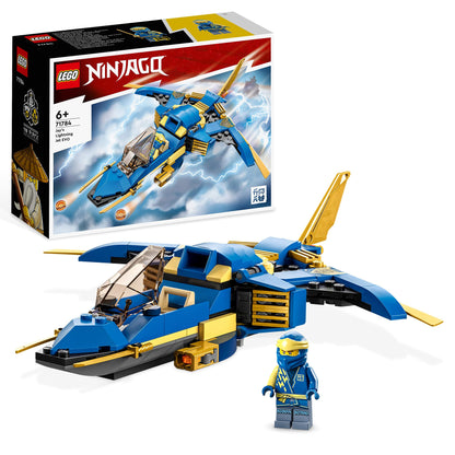 LEGO NINJAGO Riya the baby dragon, dragon toy & NINJAGO Jay's Thunder Jet EVO, upgradeable ninja toy plane with Jay minifigure, birthday gift idea for kids aged 7+ 71784