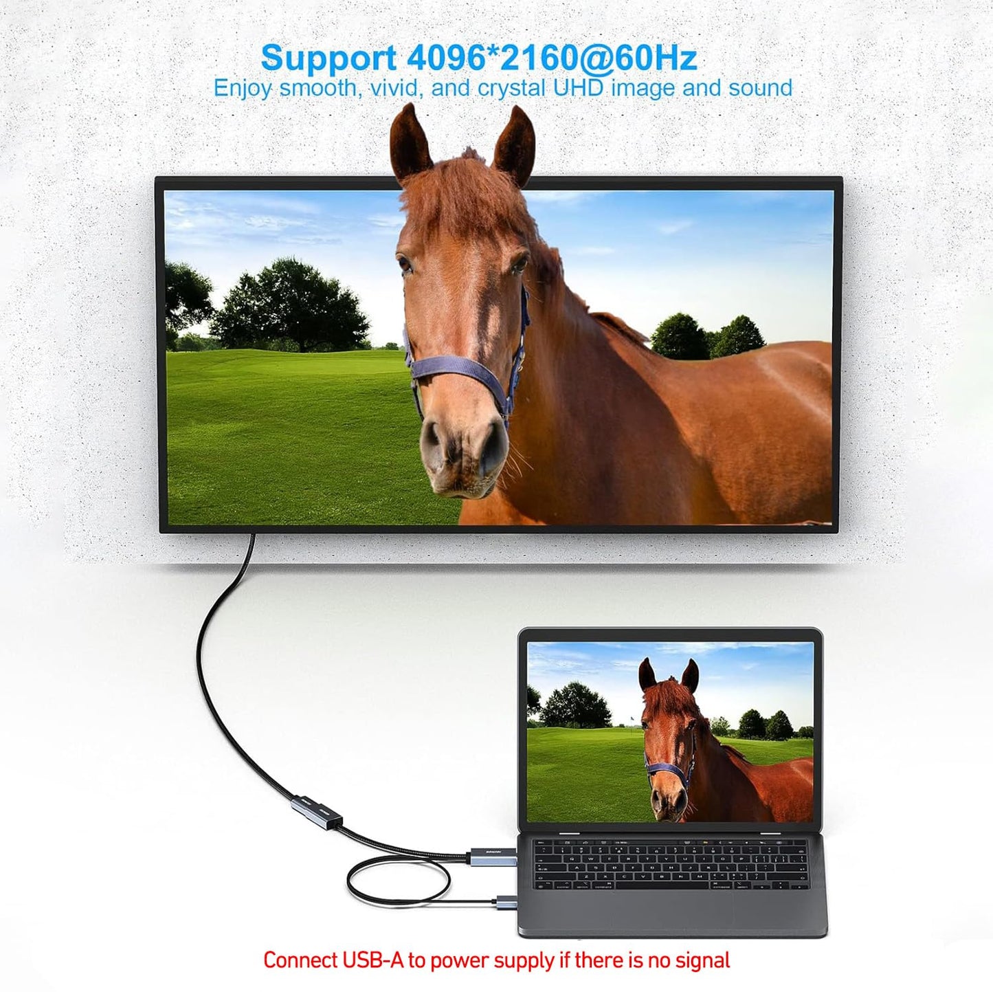 BENFEI HDMI to DisplayPort Adapter, connects HDMI source to DisplayPort monitor, compatible with PC graphics card, laptop, PS5, Xbox One (360), supports 4K@60Hz, 2K@144Hz, 1080P@165Hz.