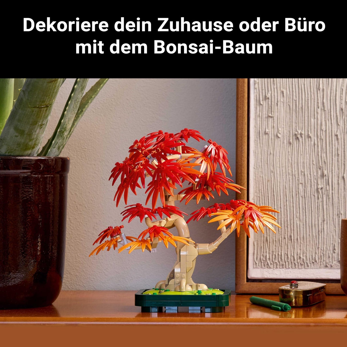 LEGO Botanicals Japanese Red Maple - Bonsai Tree - Artificial plant set with red & orange leaves, plus pot - Home Decor - Gift idea for adults - 10348